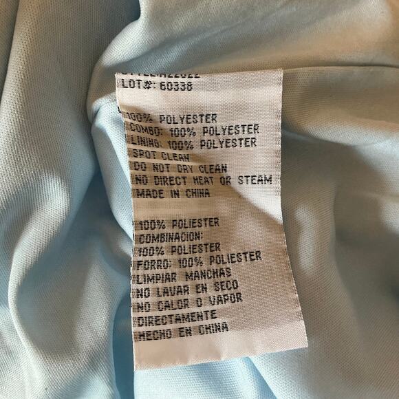 Betsy & Adam Sheer Sequined Backless Ball Gown Blue Size 4 Long Formal Dress - Picture 10 of 13